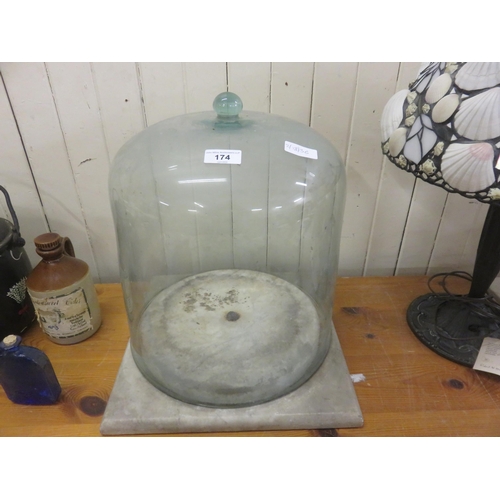 174 - Large Glass Dome and Base