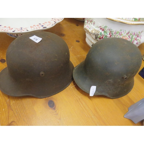 178 - Two German WW1 Stelhelms