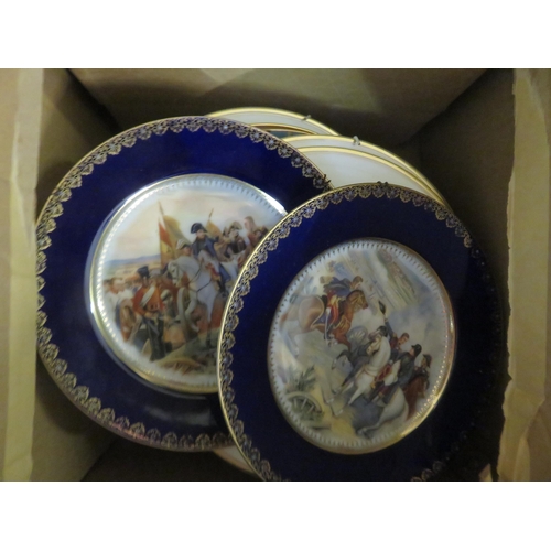 217 - Box of Decorative Painted Wall plates