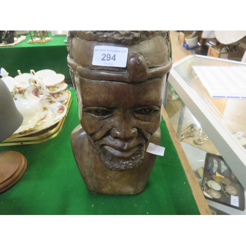 294 - Bronzed African Bust