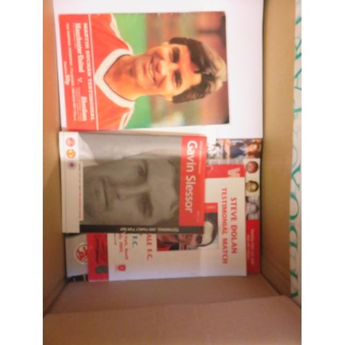 297 - Box with various Testimonial Football Programmes