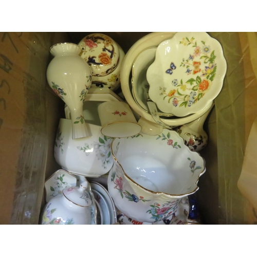 326 - Two Boxes of Bird Figures, Masons Ware and Various Ceramics