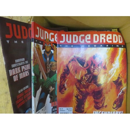 327 - Box containing Judge Dredd Comics