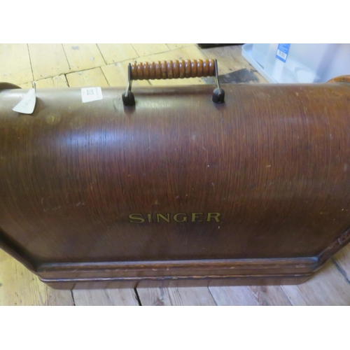 332 - Cased Singer Sewing Machine