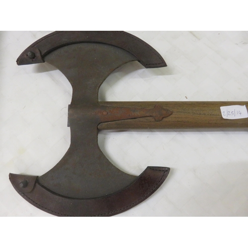 355 - Reproduction Norse type double bladed Battle Axe