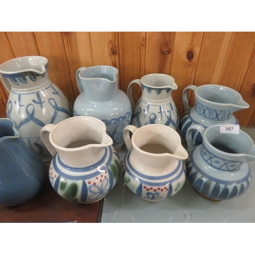 387 - 8 Buchan Ware Jugs