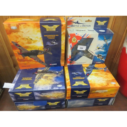 396 - Six boxed Corgi WW2 Planes