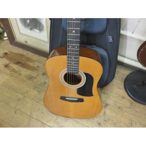 407 - Aria Acoustic Guitar With Odd Hard Case