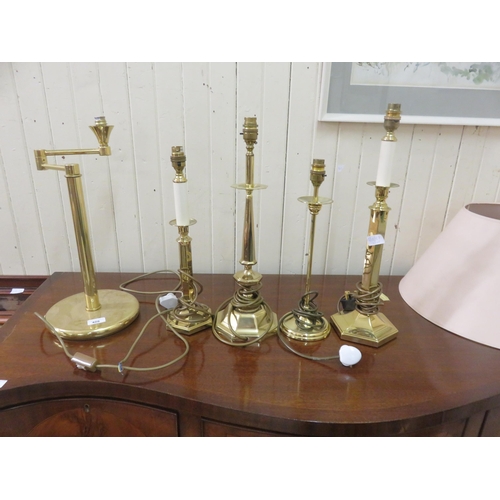 408 - Quantity of Brass Table Lamps