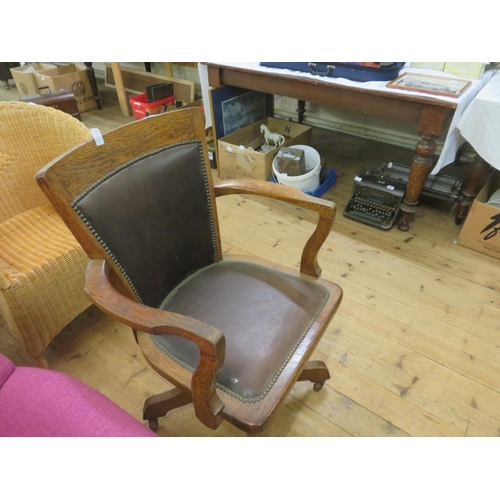 409 - Oak Framed Captains Type Chair