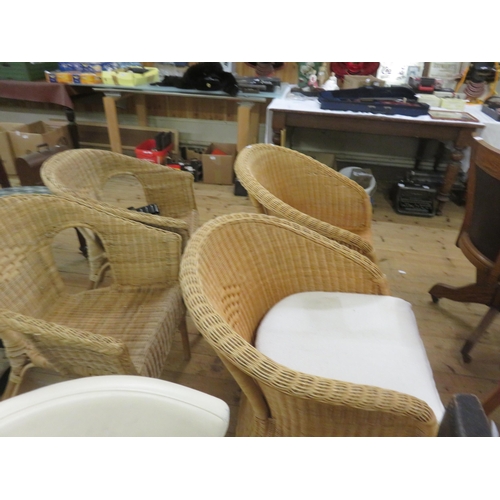 417 - Two Pairs of Wicker Tub Chairs