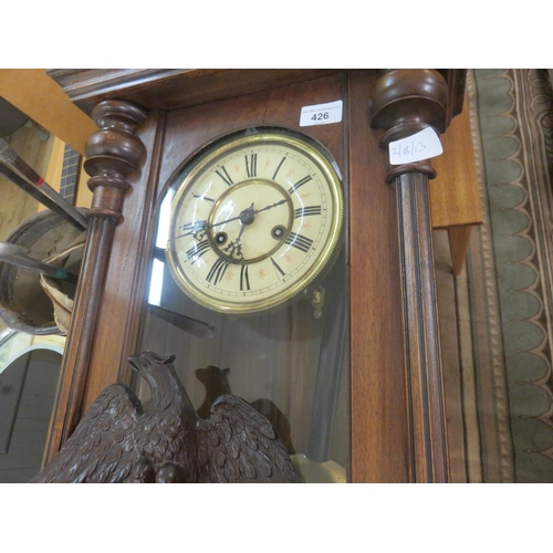 426 - Vienna Style Mahogany and Glazed Wall Clock