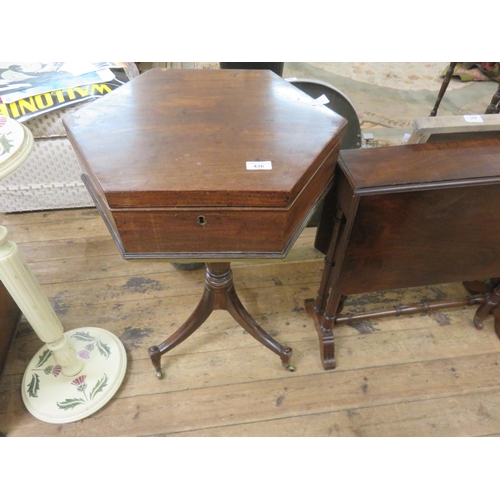 436 - Regency Mahogany Work Table - No fittings