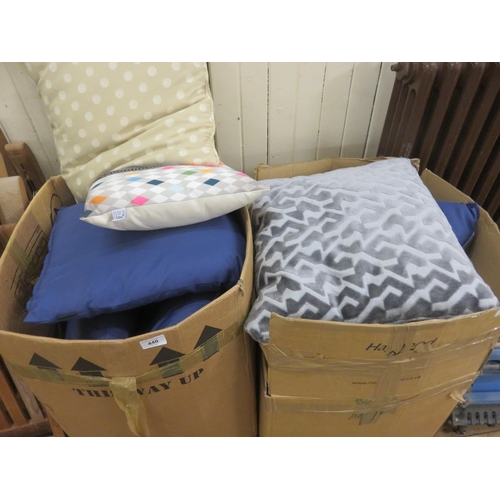 440 - Two Large Boxes of Cushions