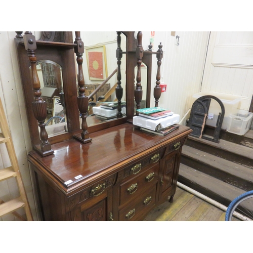 446 - Edwardian Mahogany Mirror Back Sideboard