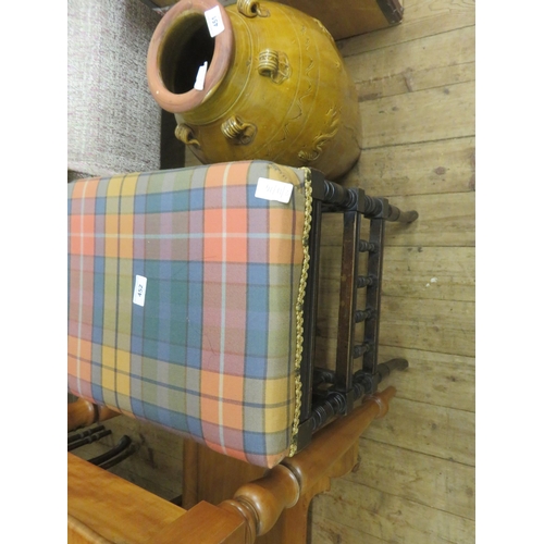 452 - Tartan Upholstered Stool