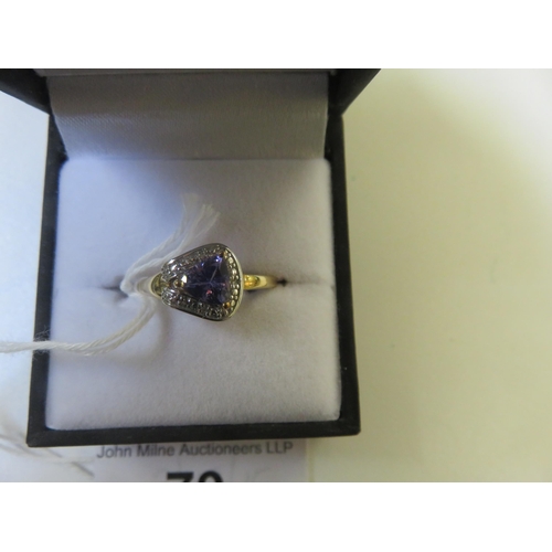 79 - 9ct. Gold and Tanzanite Type Dress Ring