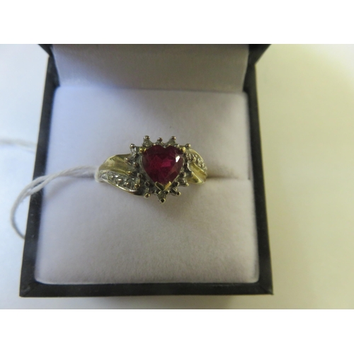 81 - 9ct. Gold and Ruby type 