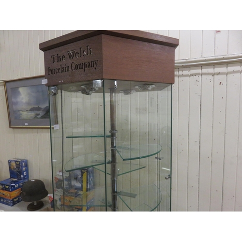 438A - Tall Revolving Display Case with key