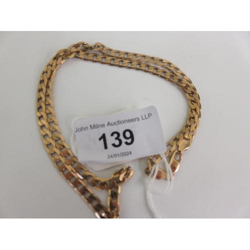 139 - 9ct. Gold Curb Link Necklace, 15.1 grams