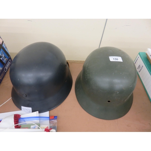 150 - Two German World War 2 Stalhelm