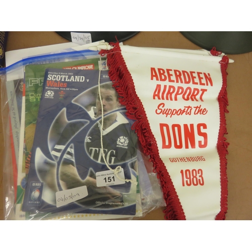 151 - Small Lot of Football and Rugby Programmes