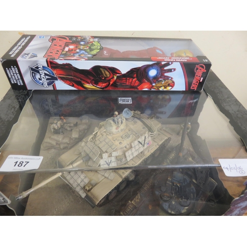 187 - Large Boxed Model Tanks and Marvel Avengers Ironman Figure