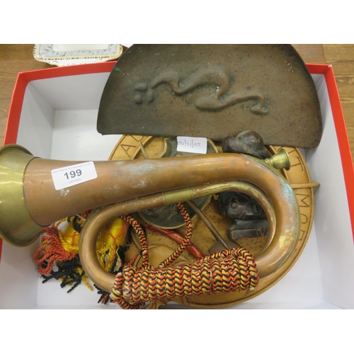 199 - Bugle, Plaque, Brass Tray etc.