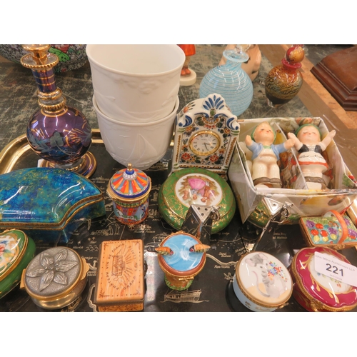 221 - Tray with Limoges, Trinket Boxes, Cruets etc.