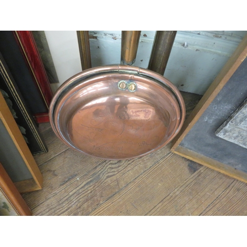 270 - Copper Bed Warmer and Vintage Brass Pump