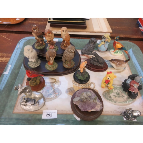 292 - Tray lot of assorted Animal and Bird Figures