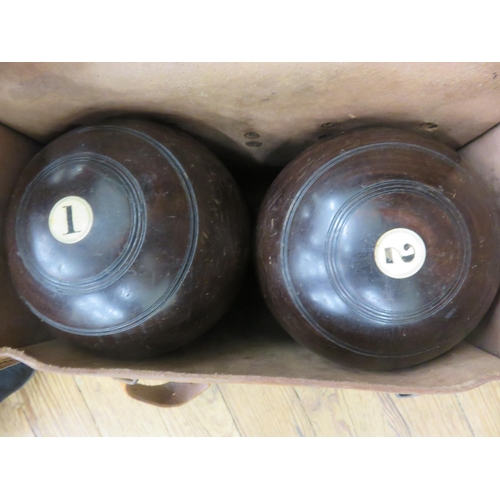 301 - Cased Set of Lawn bowls