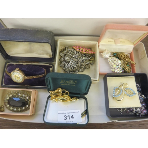 314 - Large Lot of costume Jewellery and Wristwatches