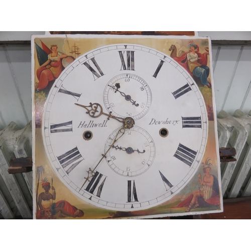 335 - Painted Longcase Clock Face, weights and pendulum