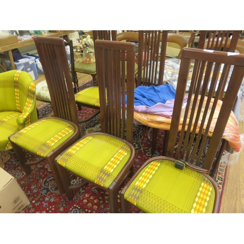 367 - Set of six Mahogany High Back Chairs and matching Tub Chair