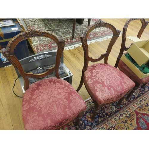 370 - Four Mahogany and Upholstered Victorian Parlour Chairs