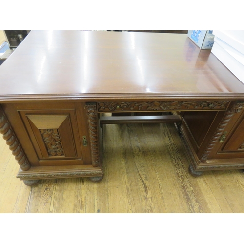 397 - Large Double Pedestal Partners Writing Desk