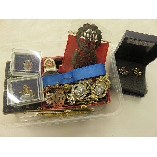 63 - Quantity of Military Cap Badges and Memorabilia