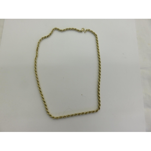 89 - 9ct. Gold Rope Chain, 3.9 grams