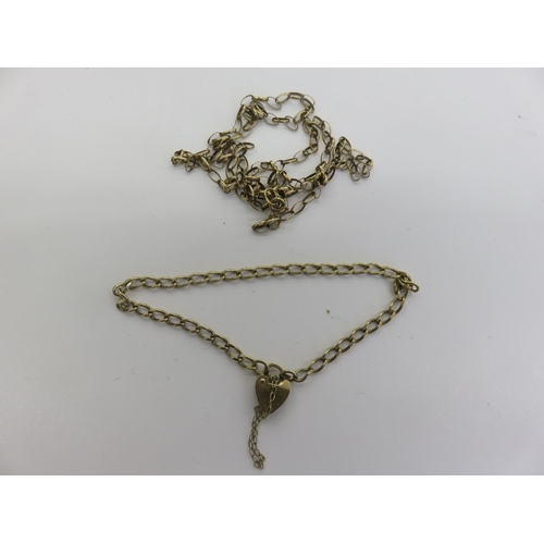 90 - Small 9ct. Gold Bracelet and 9ct. Gold Chain, 8.4grams