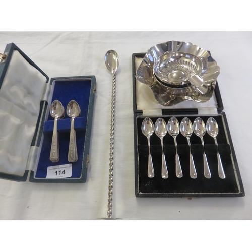 114 - Three Cased Silver Spoon Sets and Plated items