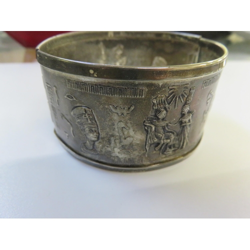 116 - Egyptian Revival Broad Clasp Bangle