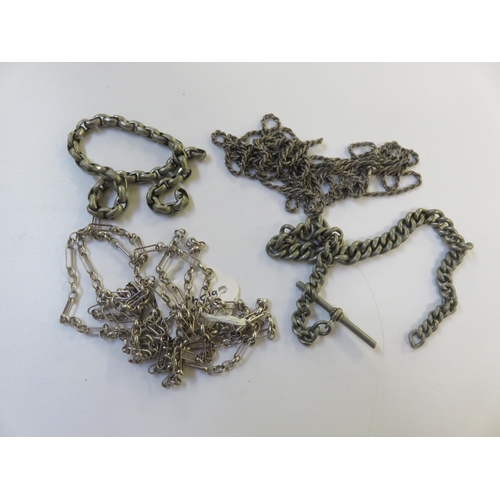 119 - Silver Watch Chain and Three Other Chains