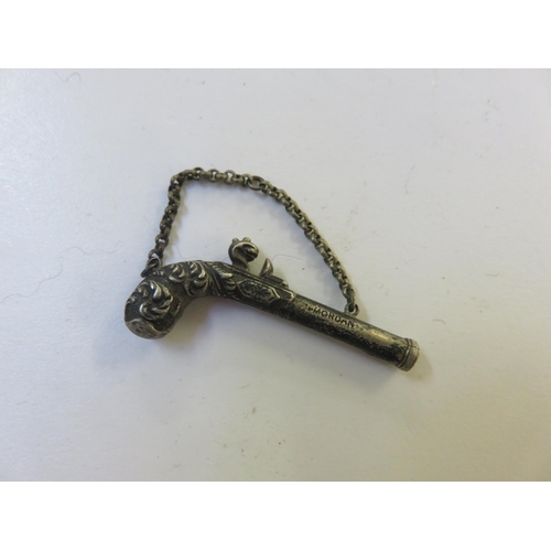 128 - Antique Novelty Flintlock Pistol in Form of Watch Key