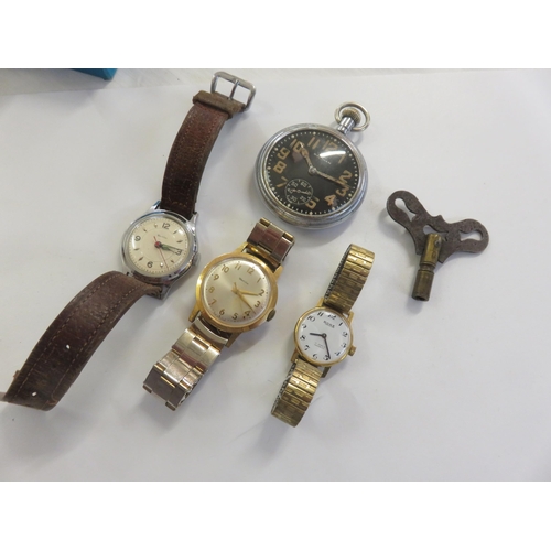 131 - Waltham Pocket Watch and three Wrist Watches