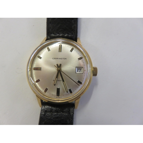 135 - Carrington Yellow Metal cased Wrist Watch