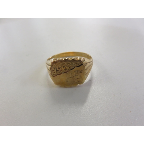 136 - 9ct. Gold Signet Ring 6.4 grams