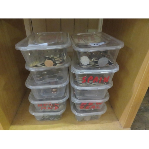 200 - Ten boxes various Coins