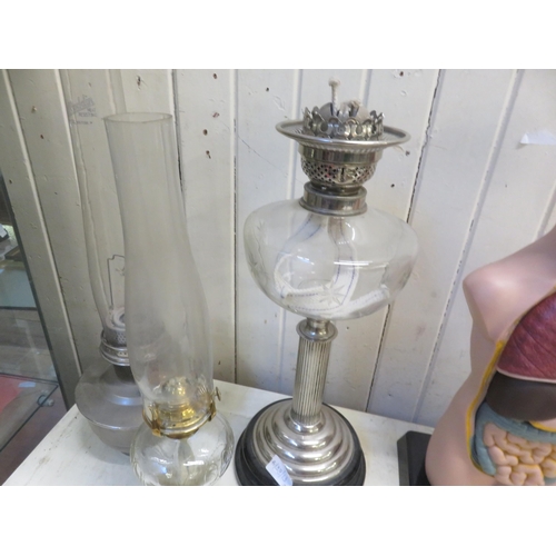 219 - Three Paraffin Lamps