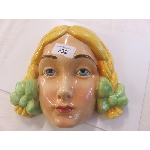 232 - Beswick Wall Hanging Mask